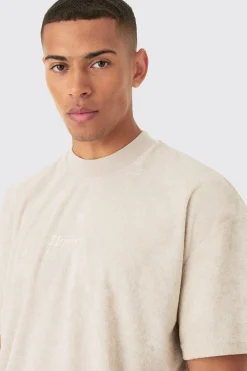 Oversized Extended Neck Towelling Homme T-shirt | BoohooMAN UK