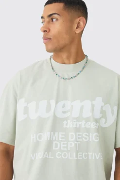 Oversized Extended Neck Twenty Graphic T-shirt | BoohooMAN UK