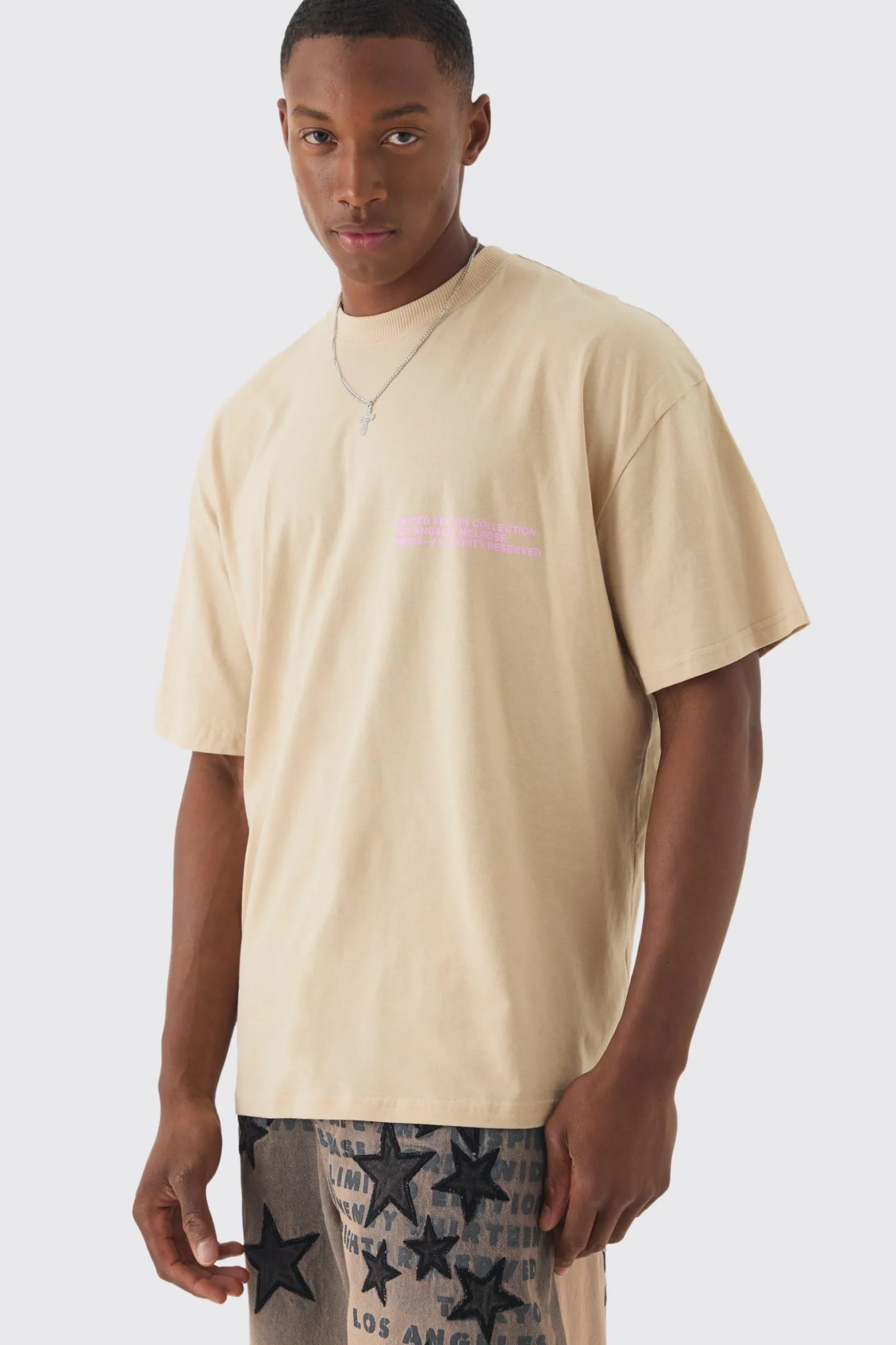 Oversized Extended Neck Washed Limited Edition T-shirt | BoohooMAN UK