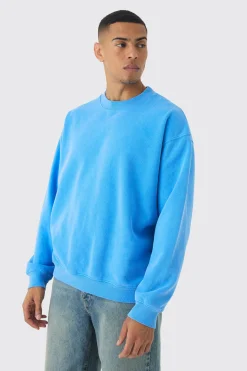 Oversized Extended Neck Washed Sweatshirt | BoohooMAN UK