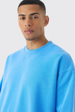 Oversized Extended Neck Washed Sweatshirt | BoohooMAN UK