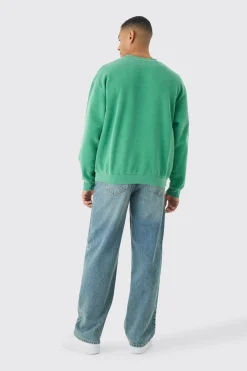 Oversized Extended Neck Washed Sweatshirt | BoohooMAN UK