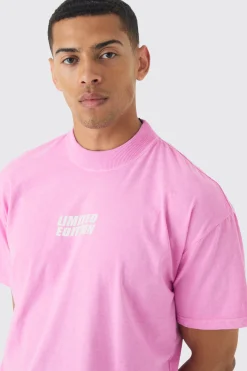 Oversized Extended Neck Washed Limited Edition T-Shirt | BoohooMAN UK