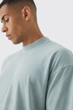 Oversized Extended Neck Washed T-shirt | BoohooMAN UK