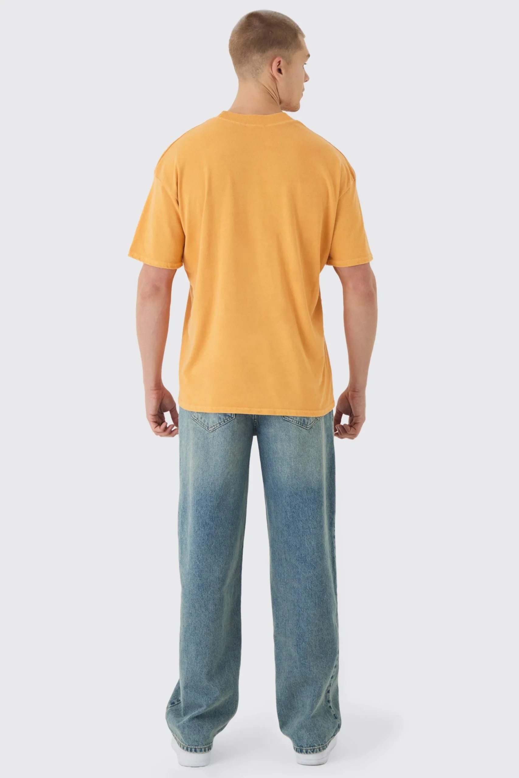 Oversized Extended Neck Washed Keep It Real Print T-Shirt | BoohooMAN UK