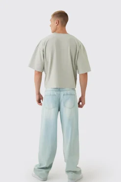 Oversized Extra Boxy Half Sleeve Reverse Loopback T-shirt | BoohooMAN UK