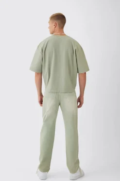Oversized Extra Boxy Half Sleeve Reverse Loopback T-shirt | BoohooMAN UK