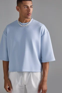 Oversized Extra Boxy Half Sleeve Scuba T-shirt | BoohooMAN UK