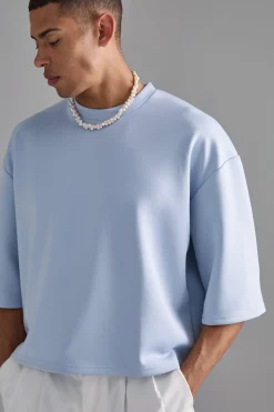 Oversized Extra Boxy Half Sleeve Scuba T-shirt | BoohooMAN UK