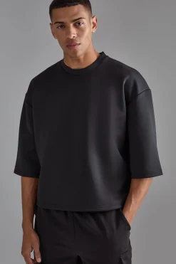 Oversized Extra Boxy Half Sleeve Scuba T-shirt | BoohooMAN UK