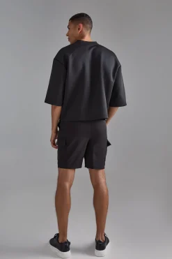 Oversized Extra Boxy Half Sleeve Scuba T-shirt | BoohooMAN UK
