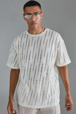 Oversized Extreme Distressed Textured T-shirt | BoohooMAN UK