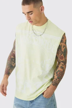 Oversized Faded Large Graphic Tank | BoohooMAN UK
