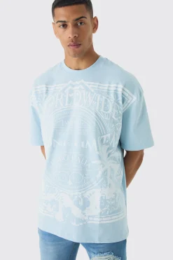 Oversized Faded Large Graphic T-shirt | BoohooMAN UK