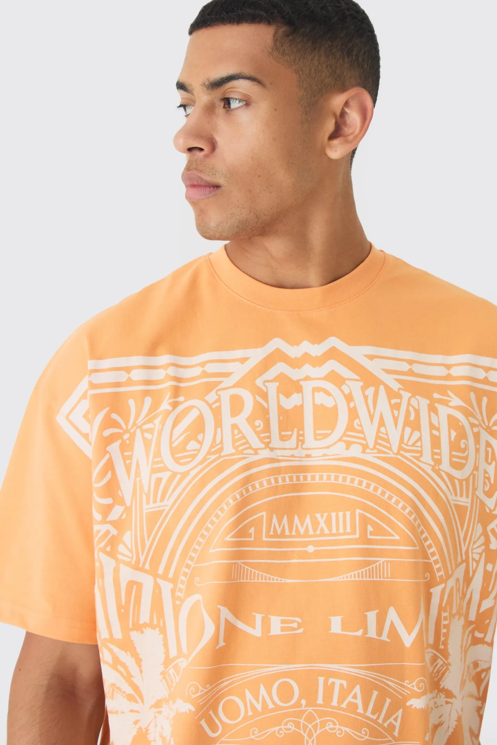 Oversized Faded Large Graphic T-shirt | BoohooMAN UK