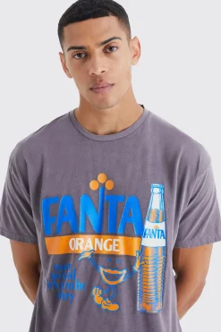 Oversized Fanta Orange Wash License T-shirt | BoohooMAN UK