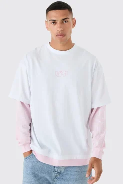 Oversized Faux Layer Mesh T-shirt | BoohooMAN UK