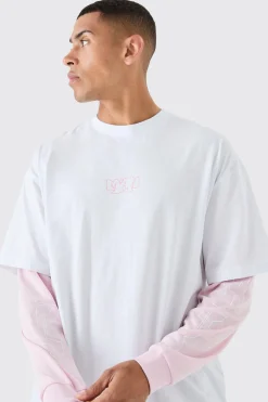 Oversized Faux Layer Mesh T-shirt | BoohooMAN UK