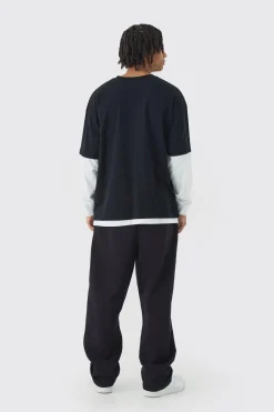 Oversized Faux Layer T-Shirt | BoohooMAN UK