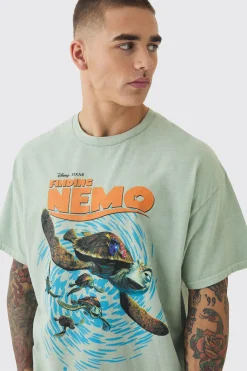 Oversized Finding Nemo Wash License Print T-shirt | BoohooMAN UK