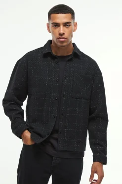 Oversized Fit Boucle Overshirt | BoohooMAN UK