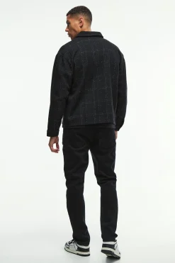 Oversized Fit Boucle Overshirt | BoohooMAN UK