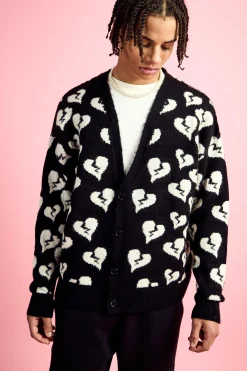 Oversized Fit Cardigan With All Over Print | BoohooMAN UK