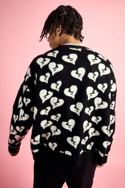 Oversized Fit Cardigan With All Over Print | BoohooMAN UK