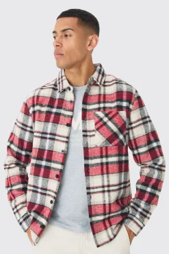 Oversized Fit Checked Shirt | BoohooMAN UK