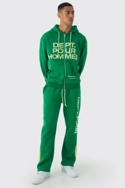Oversized Fit Dept Homme Rope Drawcord Hooded Gusset Tracksuit | BoohooMAN UK