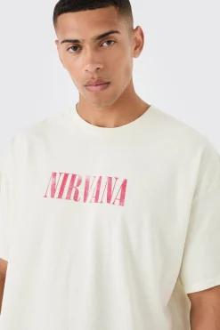 Oversized Fit Nirvana Wash License T-shirt | BoohooMAN UK