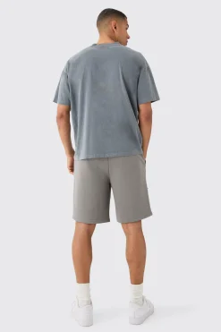 Oversized Fit Star Applique Shorts | BoohooMAN UK