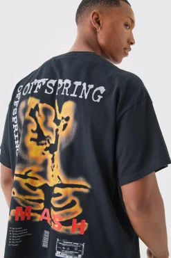 Oversized Fit The Offspring Band Boxy License T-shirt | BoohooMAN UK