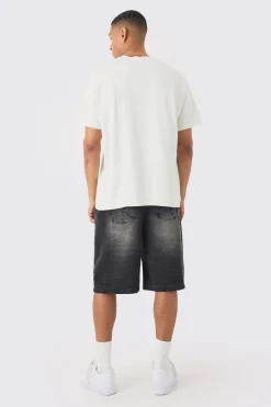 Oversized Floral Drawing Print Wash T-shirt | BoohooMAN UK