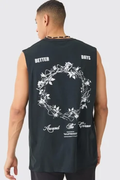 Oversized Floral Graphic Tank | BoohooMAN UK