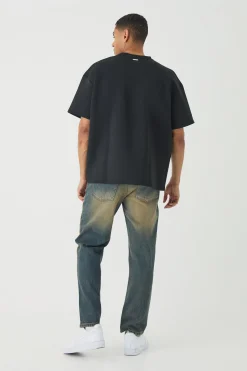 Oversized Floral Line Drawing Scuba T-shirt | BoohooMAN UK