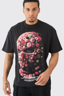 Oversized Floral Mask T-shirt | BoohooMAN UK
