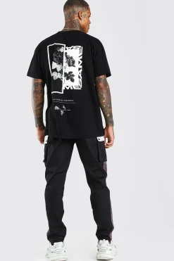 Oversized Floral Photo Back Print T-Shirt | BoohooMAN UK