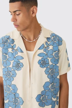 Oversized Floral Print Soft Twill Shirt | BoohooMAN UK