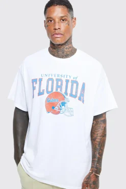 Oversized Florida License T-shirt | BoohooMAN UK
