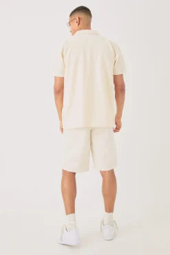 Oversized Flower Open Stitch Shirt | BoohooMAN UK