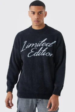 Oversized Fluffy Limited Edition Knitted Jumper | BoohooMAN UK