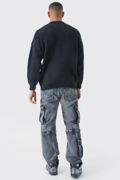 Oversized Fluffy Limited Edition Knitted Jumper | BoohooMAN UK