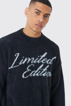 Oversized Fluffy Limited Edition Knitted Jumper | BoohooMAN UK
