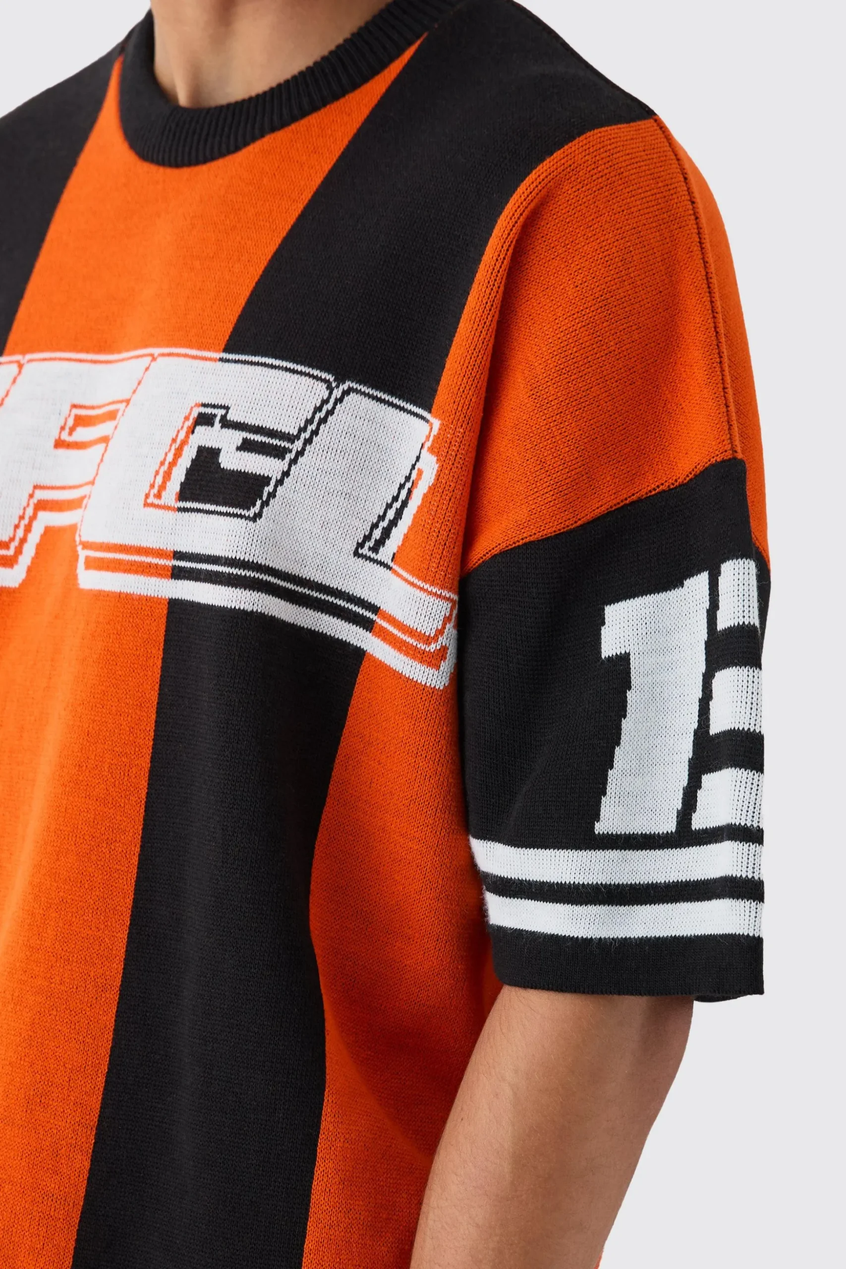 Oversized Football Knitted T-shirt | BoohooMAN UK
