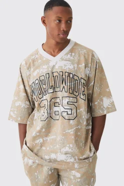 Oversized Football Worldwide Forest Printed T-shirt | BoohooMAN UK