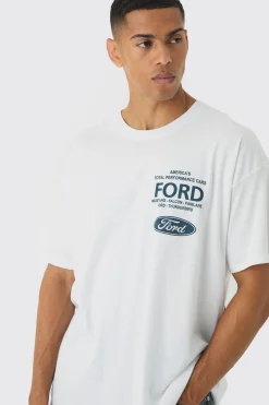 Oversized Ford License Print T-Shirt | BoohooMAN UK