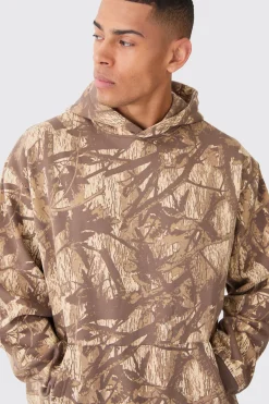 Oversized Forest Camo Hoodie | BoohooMAN UK