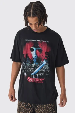 Oversized Friday 13th License Print T-Shirt | BoohooMAN UK