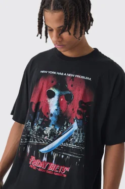Oversized Friday 13th License Print T-Shirt | BoohooMAN UK